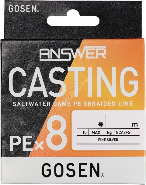 GOSEN Answer Casting PEx8 [Fine Silver] 200m #3 (45lb)