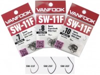VANFOOK SW-11F Spoon Experthook Wide Gape Super Fine Wire #10 Fusso Black