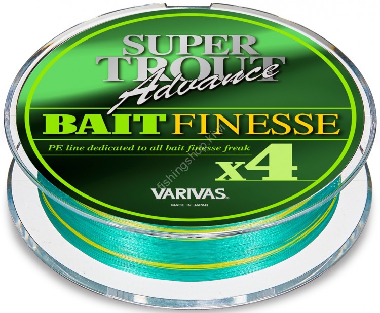 VARIVAS Super Trout Advance Bait Finesse PE x4 [Light Green + Light Yellow] 100m #0.5 (9lb)