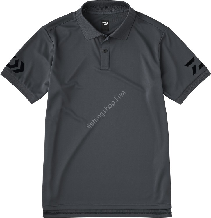 DAIWA DE-7925 Short Sleeve Polo Shirt [Gunmetal x Black] 2XL