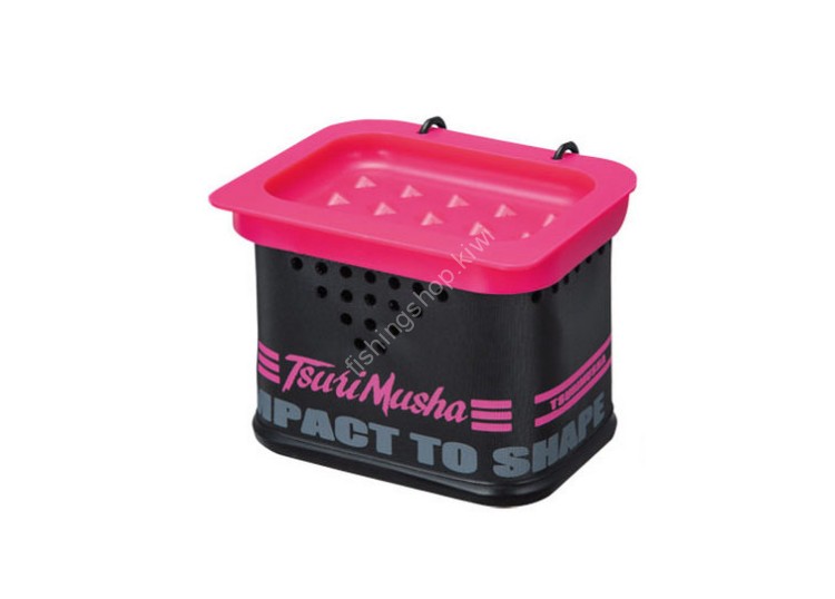 TSURI MUSHA Draining Bait Box #Pink/Black