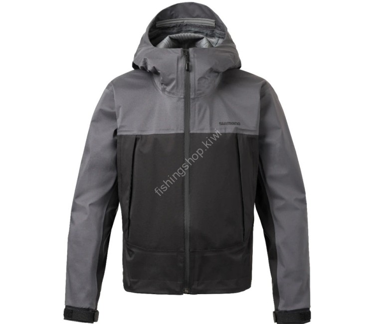 SHIMANO RA-025W Short Rain Jacket Charcoal Black 2XL