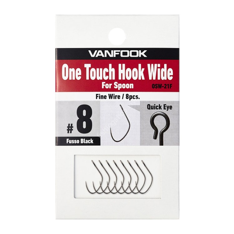VANFOOK One Touch Hook Wide OSW-21F [Fusso Black] #8 (8pcs)