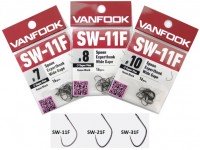 VANFOOK Spoon Expert Hook Wide Gape Super Fine Wire SW-11F #8 (16pcs)