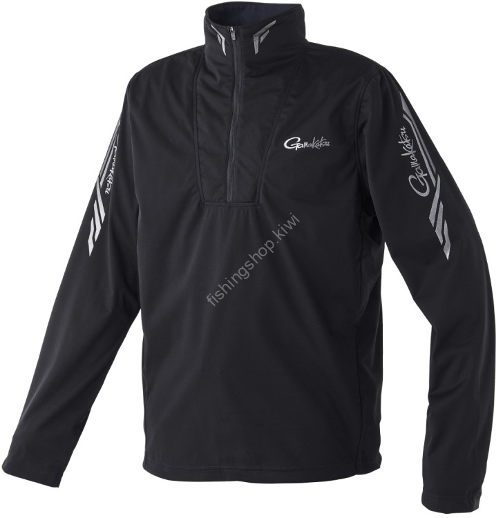 GAMAKATSU GM3713 Pullover Zip Shirt (Black x Titanium) 3L