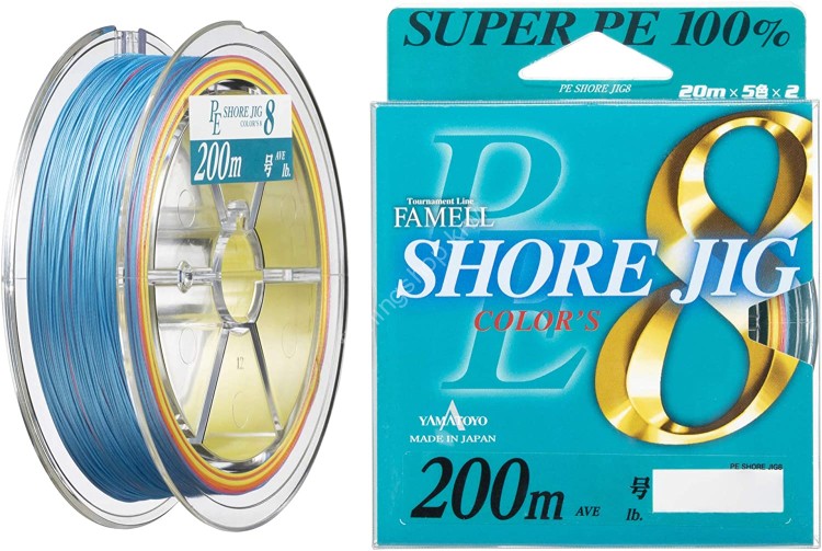 YAMATOYO PE Shore Jig 8 [20m x 5colors] 200m #2.5 (40lb)