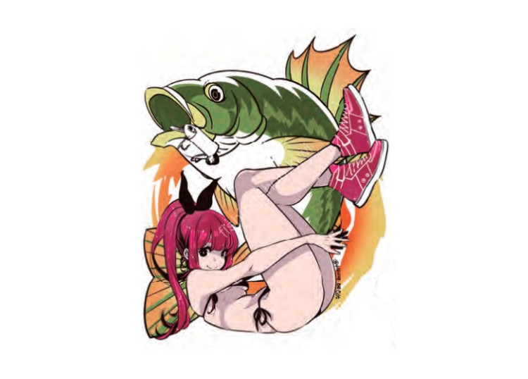 J-LIKE PRODUCT Fish Art Sticker Mini #Bass