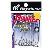 HAYABUSA Worm Hook Power Stage [Black Nickel] #1/0 (8pcs)