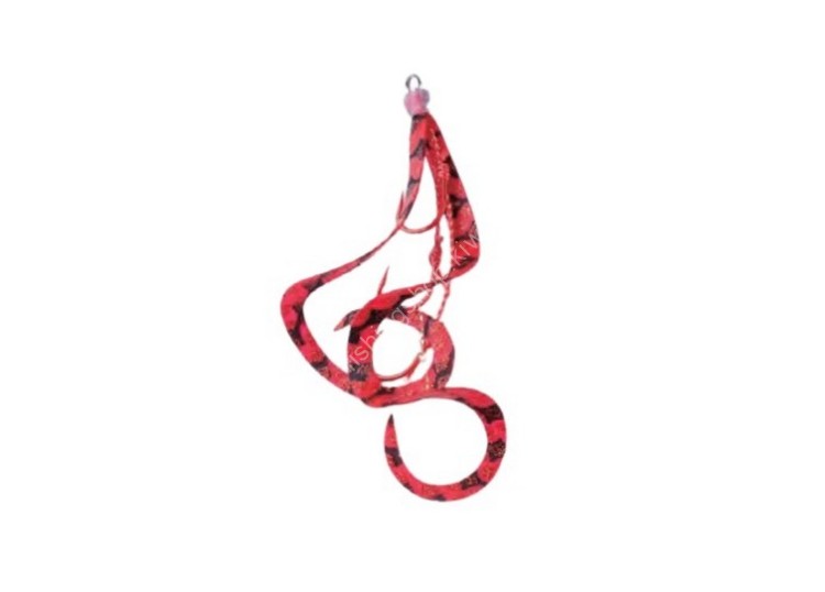 START Replacement Unit Triple Hook Short Curly S #62 Red Zebra (2 pcs)