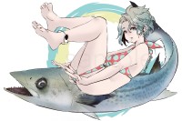 J-LIKE PRODUCT Fish Art Sticker #Sawara