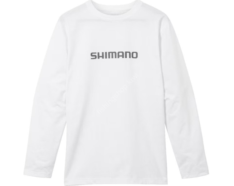 SHIMANO SH-022W Dry Logo T-shirt Long Sleeve White XL