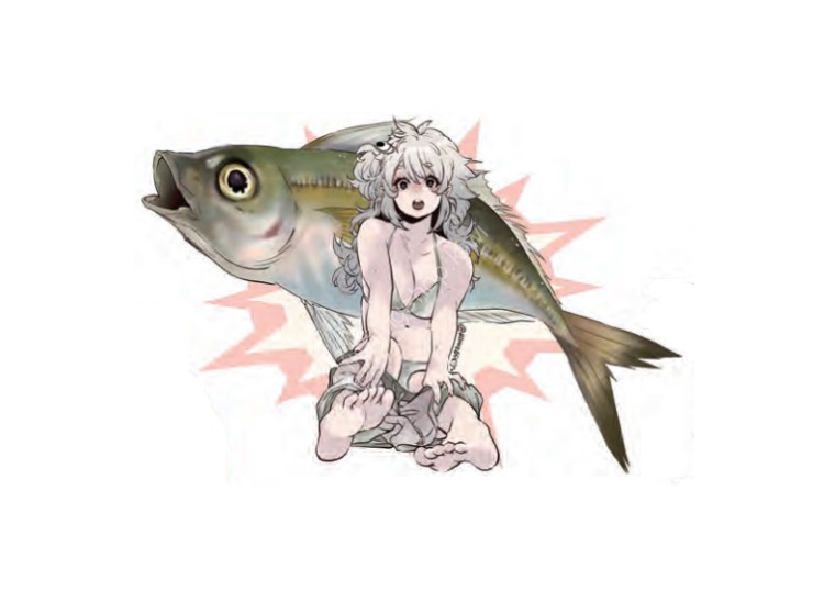 J-LIKE PRODUCT Fish Art Sticker Mini #Aji