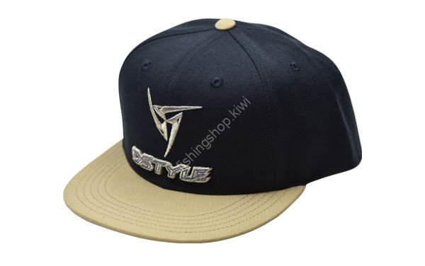 DSTYLE Dstyle Flat Bill Snap Back Cap #Navy / Beige