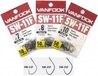 VANFOOK Spoon Expert Hook Wide Gape Super Fine Wire SW-11F #8 (50pcs)