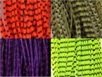 TIEMCO Hareline Grizzly Flutter Legs #6 Black Barred Fl Green Chartreuse
